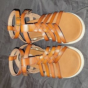 Little girls brown sandals